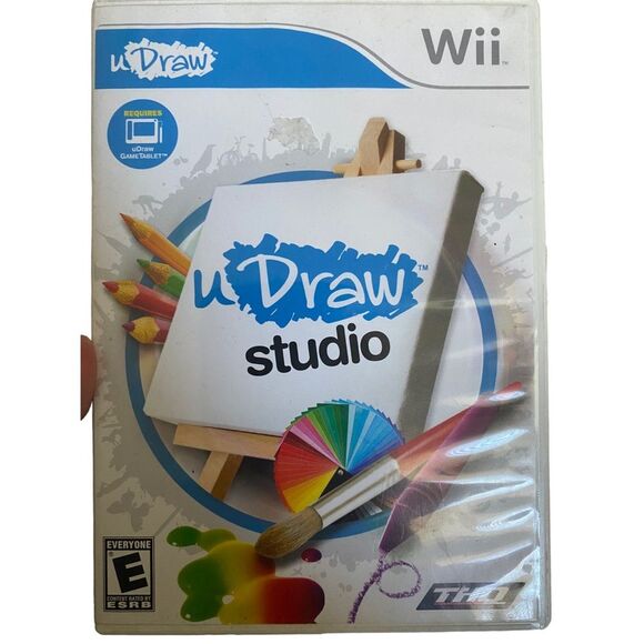 Wii Udraw Console & Game Set Lot Bundle - Udraw Studio & Drawn for Life Game - Picture 3 of 7